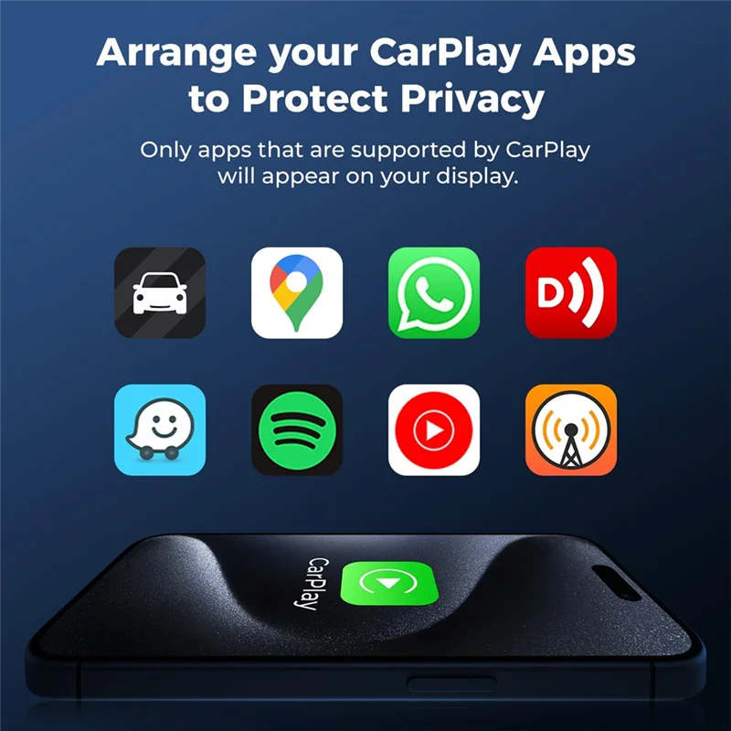 Беспроводной адаптер Carplay для iOS: преобразует проводной Carplay в беспроводной, стабильное управление и без задержек
Беспроводной адаптер Carplay для iOS: преобразует проводной Carplay в беспроводной, стабильное управление и без задержек