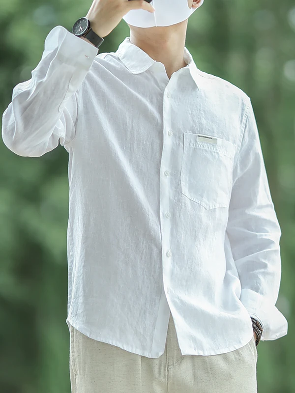 Casual Linen Feel Long Sve irt Men Loose Collar Breathable Color Trendy White irt for Young Men Autumn Wear
Casual Linen Feel Long Sve irt Men Loose Collar Breathable Color Trendy White irt for Young Men Autumn Wear