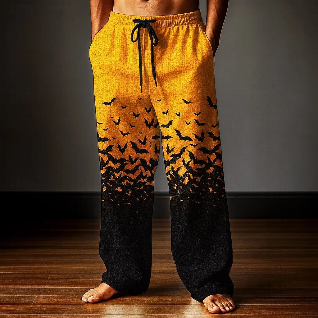 2025 Men's Bat Halloween Costumes Pants Trousers Mid Waist Drawstring Elastic Waist Casual Outdoor Wide-leg Trousers For Mens
2025 Men's Bat Halloween Costumes Pants Trousers Mid Waist Drawstring Elastic Waist Casual Outdoor Wide-leg Trousers For Mens