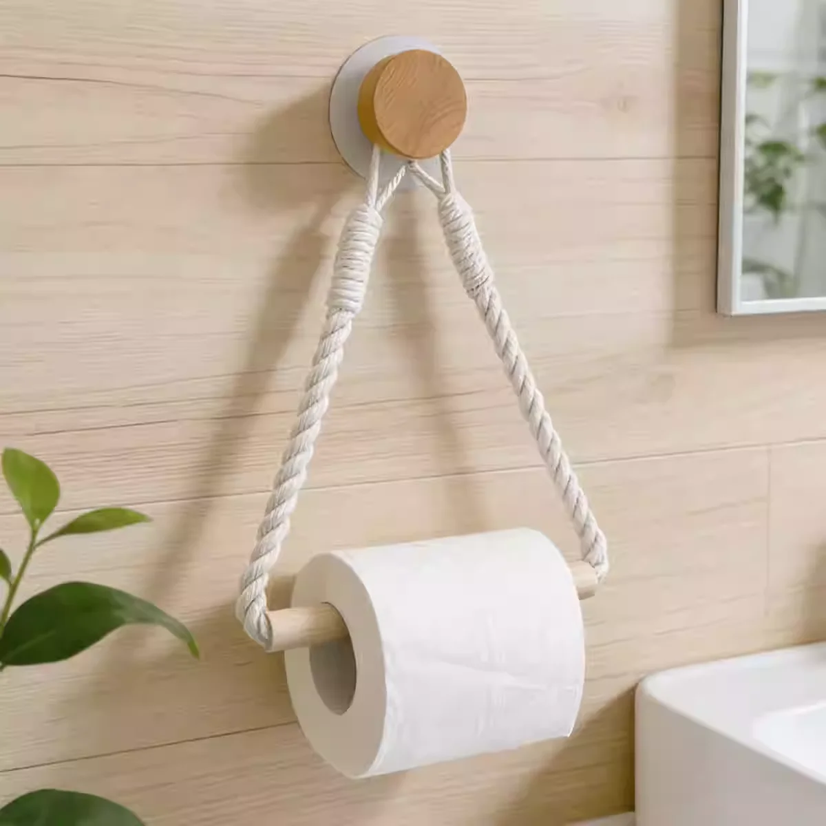 Wooden Stick Thick Rope Paper Holder Toilet Paper Hanger Hotel Bathroom Tissue Holder Nordic Handmade Toilet Paper Roll Holder
Wooden Stick Thick Rope Paper Holder Toilet Paper Hanger Hotel Bathroom Tissue Holder Nordic Handmade Toilet Paper Roll Holder