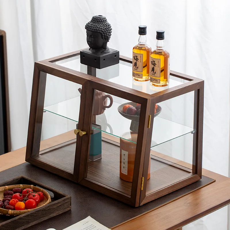 Walnut Desktop Storage Cabinet Transparent Glass Pastry Dessert Display Locker Tea Ware Cup Dust Display Cabinet
Walnut Desktop Storage Cabinet Transparent Glass Pastry Dessert Display Locker Tea Ware Cup Dust Display Cabinet