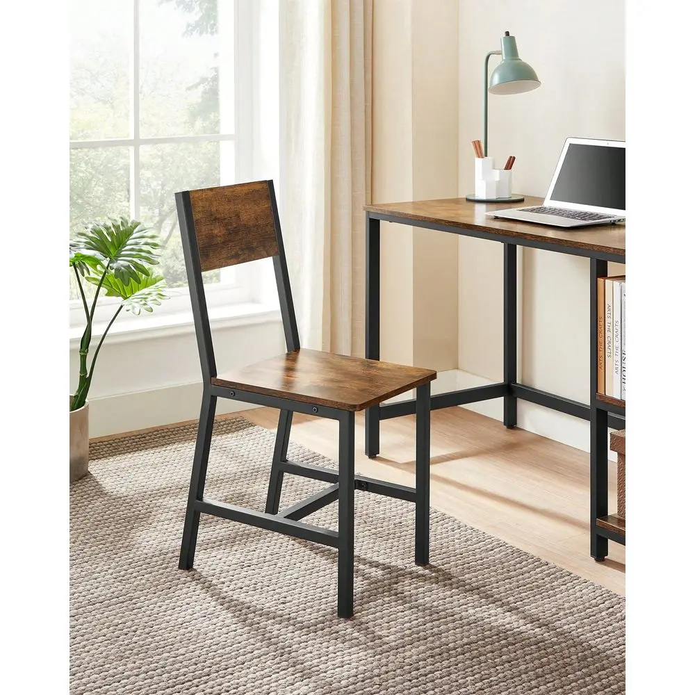 Dining Chair Set Of 2, Rustic Wood Chairs With Metal Steel Frame, Easy To Assemble, Comfortable Seat, Modern Farmhouse Chair Fo
Dining Chair Set Of 2, Rustic Wood Chairs With Metal Steel Frame, Easy To Assemble, Comfortable Seat, Modern Farmhouse Chair Fo