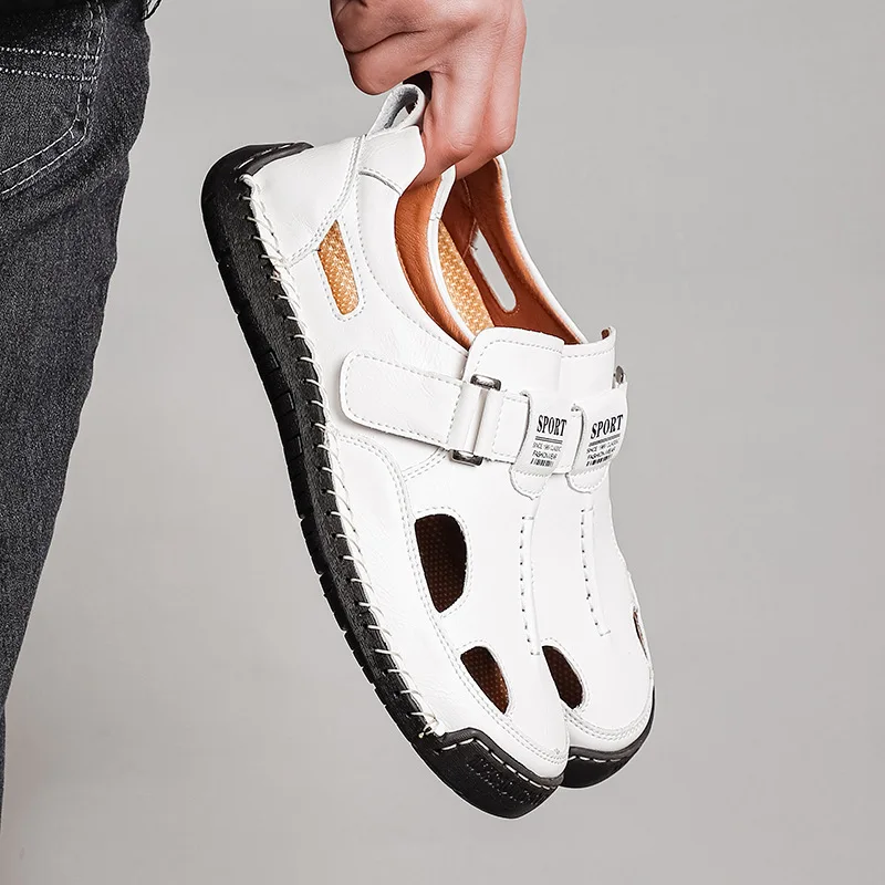 Summer Breathable Design Men's Sandals Outdoor Non-slip Men's Beach Sandals Handmade Leather Men's Shoes Fashion Men Sneakers
Summer Breathable Design Men's Sandals Outdoor Non-slip Men's Beach Sandals Handmade Leather Men's Shoes Fashion Men Sneakers