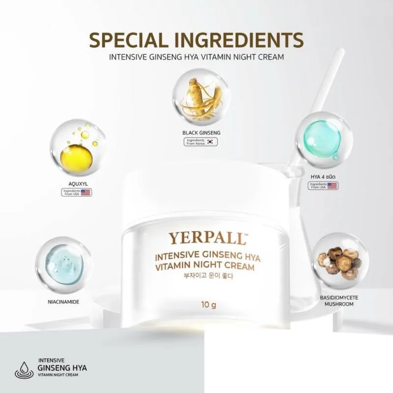 Ginseng Vitamin Night Cream Repairs Skin Brightens Complexion Hydrates Deeply Moisturizes For Smooth And Radiant Skin
Ginseng Vitamin Night Cream Repairs Skin Brightens Complexion Hydrates Deeply Moisturizes For Smooth And Radiant Skin