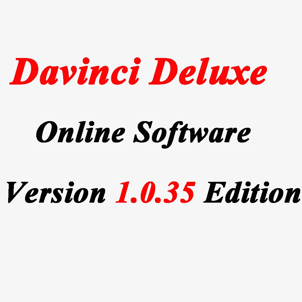 Davinci Deluxe Online Software 1.0.35 Version Diagnosis and Programming Tools No Token Required
Davinci Deluxe Online Software 1.0.35 Version Diagnosis and Programming Tools No Token Required