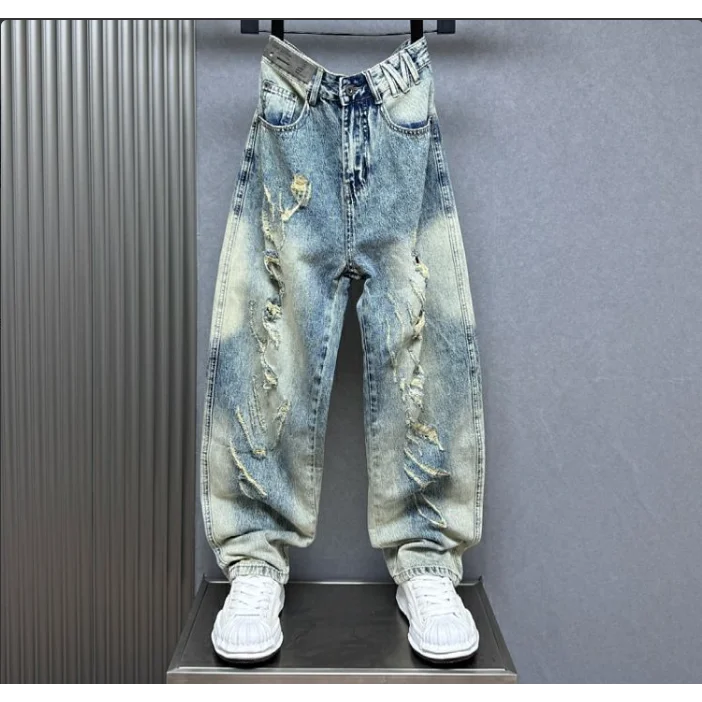 Men's Casual Loose Straight Leg Jeans Large Size 250 Pounds American Style Wearable Hole Denim Pants Trendy Loose Fit Jeans
Men's Casual Loose Straight Leg Jeans Large Size 250 Pounds American Style Wearable Hole Denim Pants Trendy Loose Fit Jeans