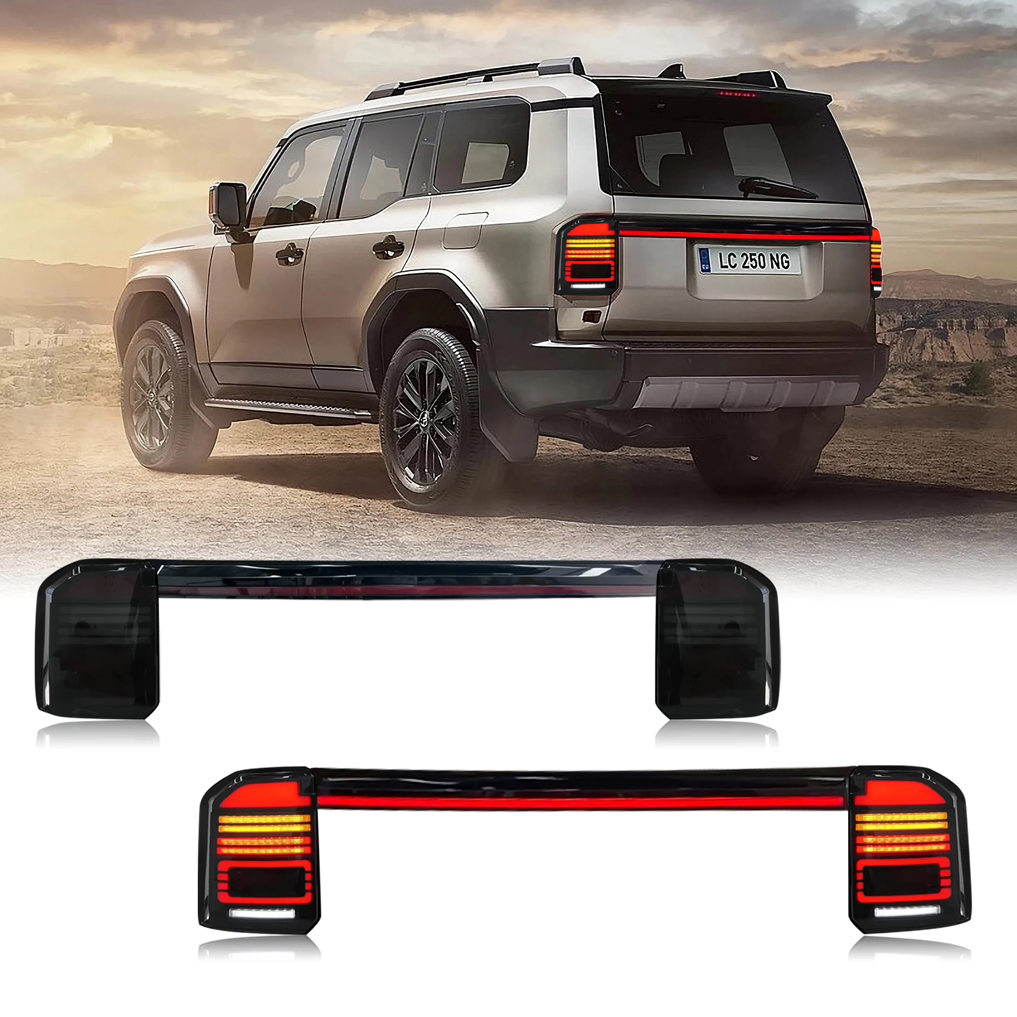 Auto Car Led Tail Lights for Toyota Land Cruiser Prado LC250 2023 2024 2025 Rear Lamp Trunk Lamp Middle Spoiler Lamp
Auto Car Led Tail Lights for Toyota Land Cruiser Prado LC250 2023 2024 2025 Rear Lamp Trunk Lamp Middle Spoiler Lamp
