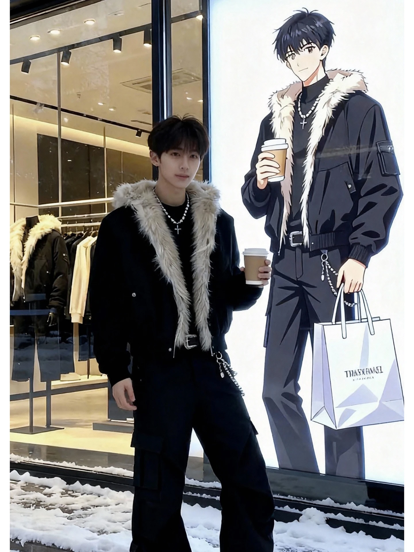 Bla American Sle Thiened Cotton Jaet for Men Winter Warm Fur Collar Youthful Faionable High-End Feeling Coat
Bla American Sle Thiened Cotton Jaet for Men Winter Warm Fur Collar Youthful Faionable High-End Feeling Coat