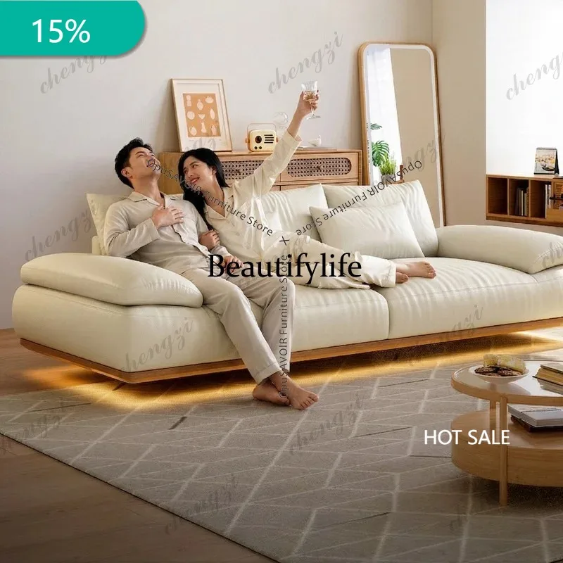 M182 Modern Floating Sofa Genuine Leather Couch Solid Wood Base Cream Style Straight Sofa Living Room Mid-Century Furniture
M182 Modern Floating Sofa Genuine Leather Couch Solid Wood Base Cream Style Straight Sofa Living Room Mid-Century Furniture