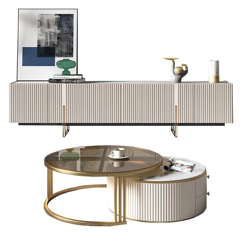 Light luxury coffee table TV cabinet stainless steel rock plate coffee living room
Light luxury coffee table TV cabinet stainless steel rock plate coffee living room
