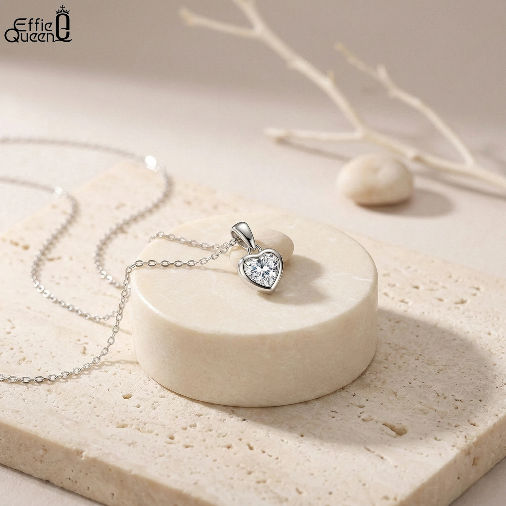 Effie Queen 925 Sterling Silver Love Heart Pendant Necklace Choker Chain Cubic Zircon Engagement Romanitc Gift For Women SAPN04
Effie Queen 925 Sterling Silver Love Heart Pendant Necklace Choker Chain Cubic Zircon Engagement Romanitc Gift For Women SAPN04