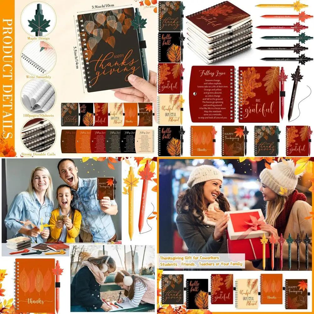 60 Fall Notebooks & 60 Maple Pens: Thanksgiving Party Favors for Friends & Coworkers
60 Fall Notebooks & 60 Maple Pens: Thanksgiving Party Favors for Friends & Coworkers