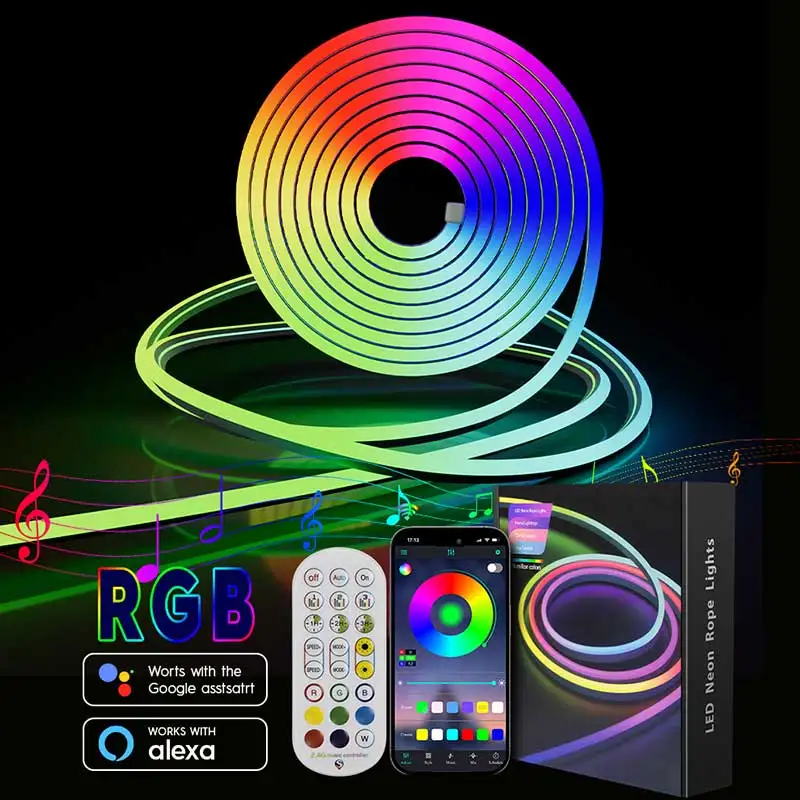 Светодиодная неоновая полоса, умная светодиодная RGB-лента с поддержкой Wi-Fi, 3/5 м, 16 цветов
Светодиодная неоновая полоса, умная светодиодная RGB-лента с поддержкой Wi-Fi, 3/5 м, 16 цветов