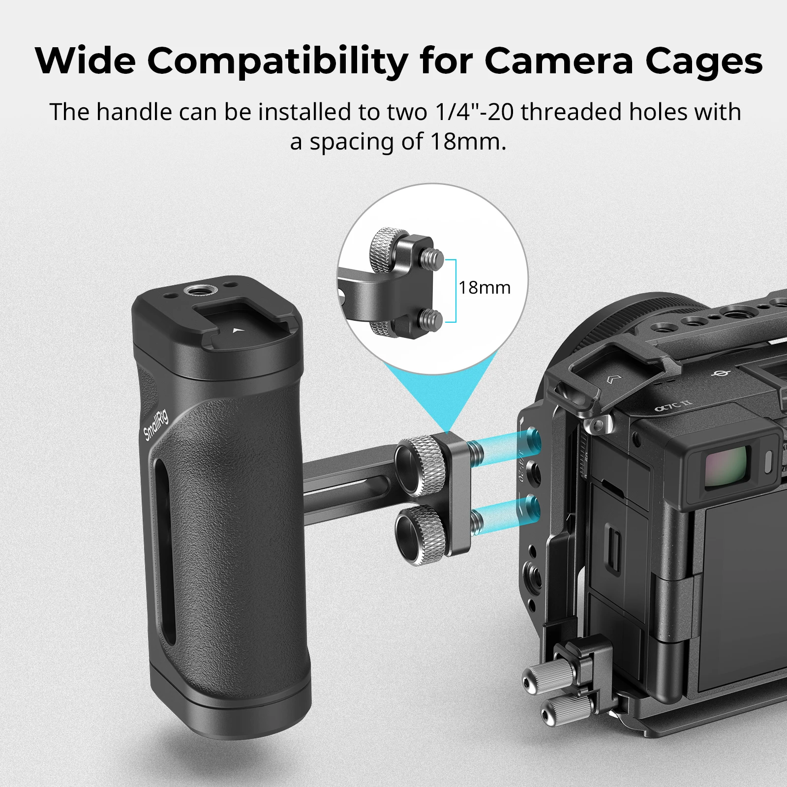 SmallRig Mini Side Handle for 1/4"-20 Threaded Holes Lightweight Portable Camera Cage Grip for Sony for DSLR with Cold Shoe 4755
SmallRig Mini Side Handle for 1/4"-20 Threaded Holes Lightweight Portable Camera Cage Grip for Sony for DSLR with Cold Shoe 4755