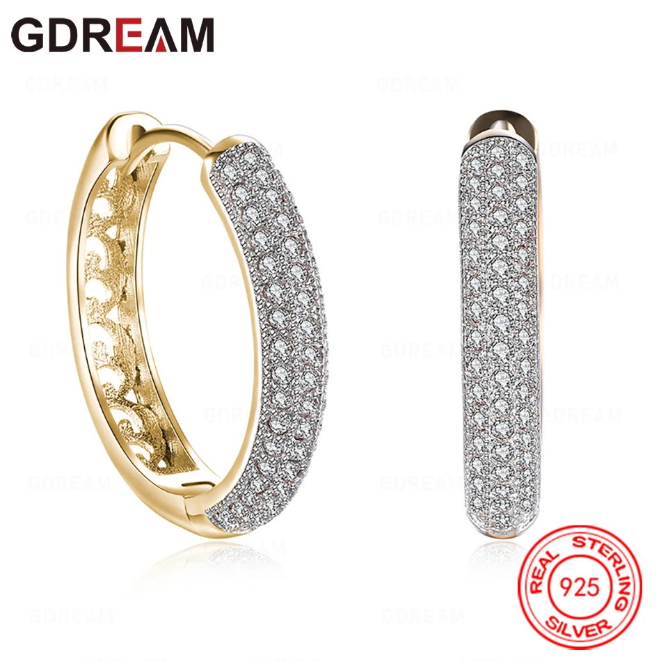 GDREAM 925 Sterling Silver Earrings With Gold-Plated Oval Zirconia Stones - Unique Gift For Women, Versatile Jewelry For Events
GDREAM 925 Sterling Silver Earrings With Gold-Plated Oval Zirconia Stones - Unique Gift For Women, Versatile Jewelry For Events