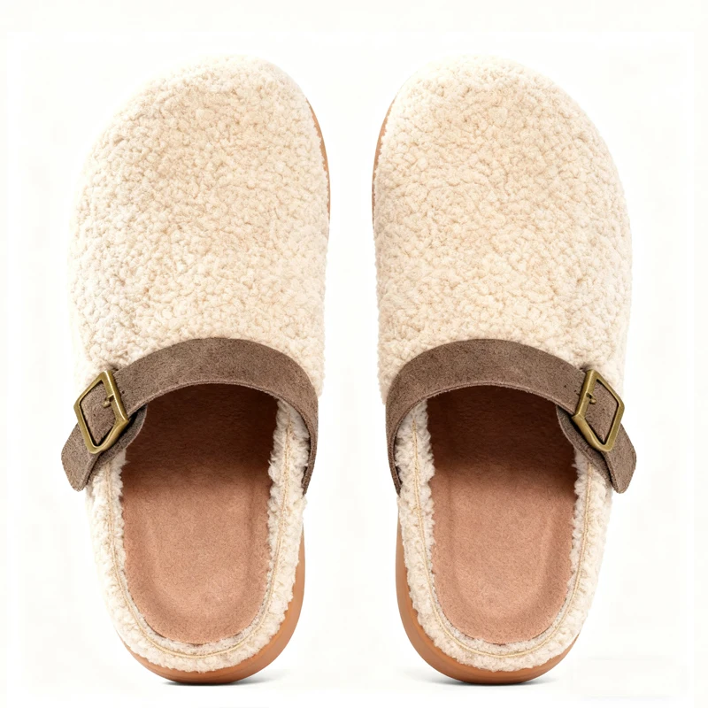 Smile Winter Furry Women's Slippers With Adjustable Buckle Slip On Cork Insole Slides Fluffy Fashion Slippers With Arch Support
Smile Winter Furry Women's Slippers With Adjustable Buckle Slip On Cork Insole Slides Fluffy Fashion Slippers With Arch Support