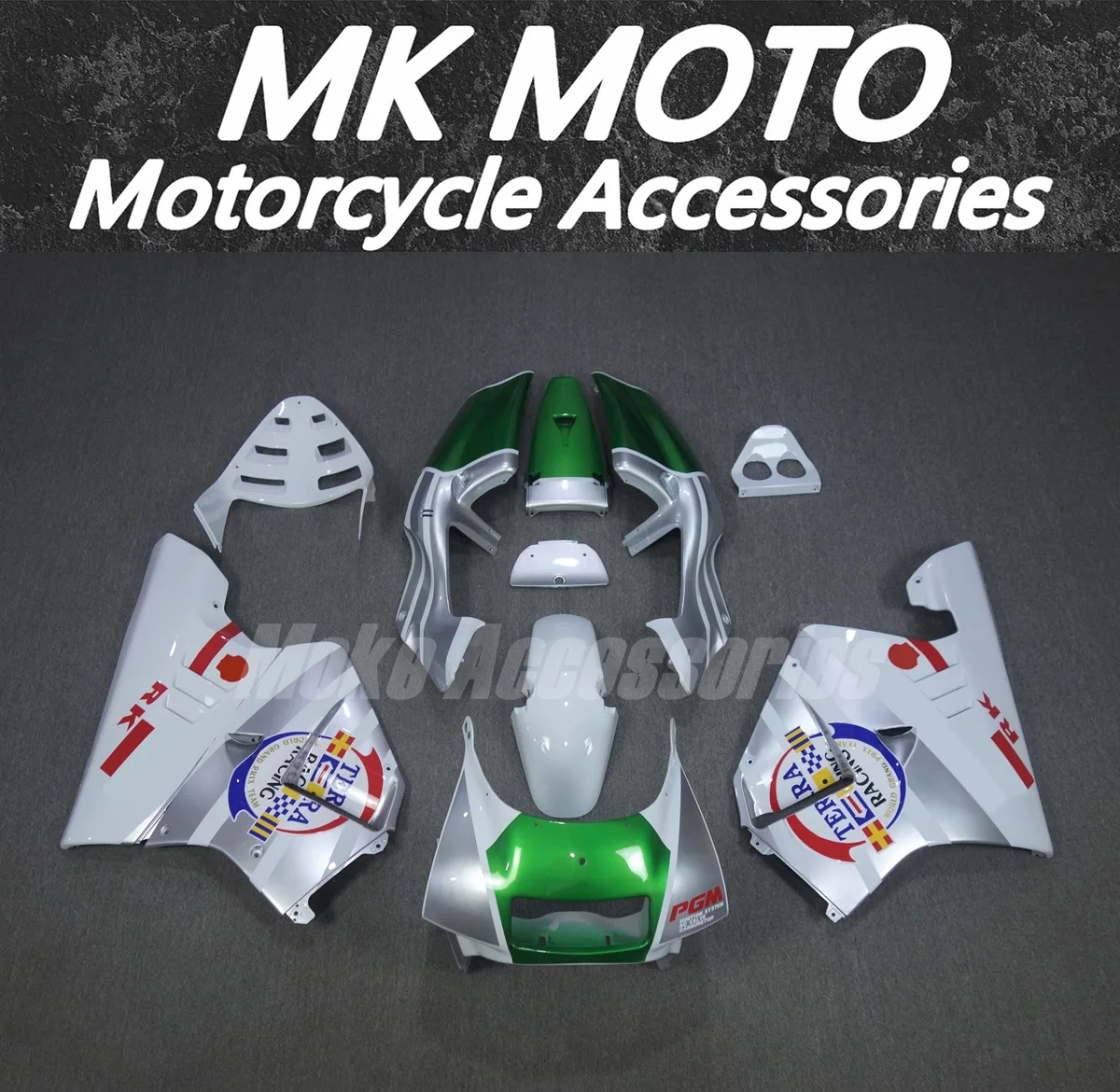Moke moto Motorcycle Fairings Kit Fit For NSR250 MC21 PGM3 P3 Bodywork Set High Quality Abs Injection Red White Sliver Green 
Moke moto Motorcycle Fairings Kit Fit For NSR250 MC21 PGM3 P3 Bodywork Set High Quality Abs Injection Red White Sliver Green