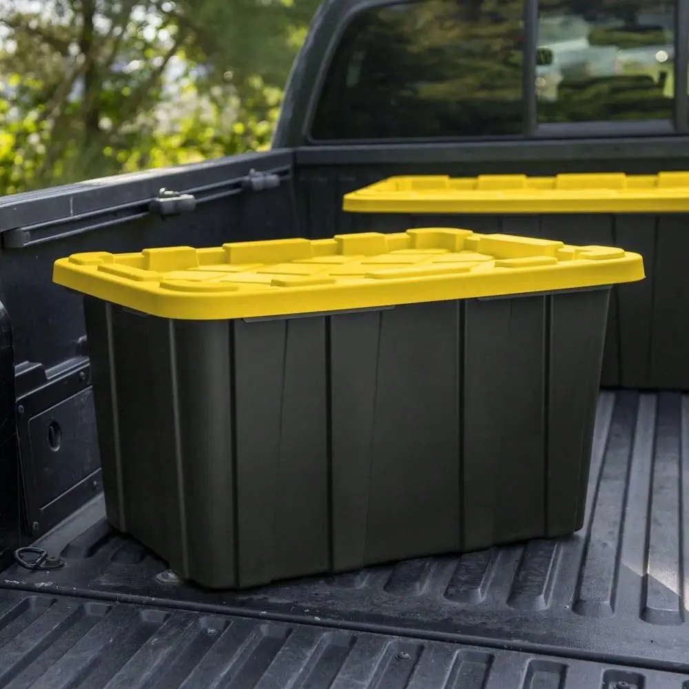 Storage Bin, 27 Gallon Durable Plastic Storage Tote With Lid, Black And Yellow, 6 Pack
Storage Bin, 27 Gallon Durable Plastic Storage Tote With Lid, Black And Yellow, 6 Pack