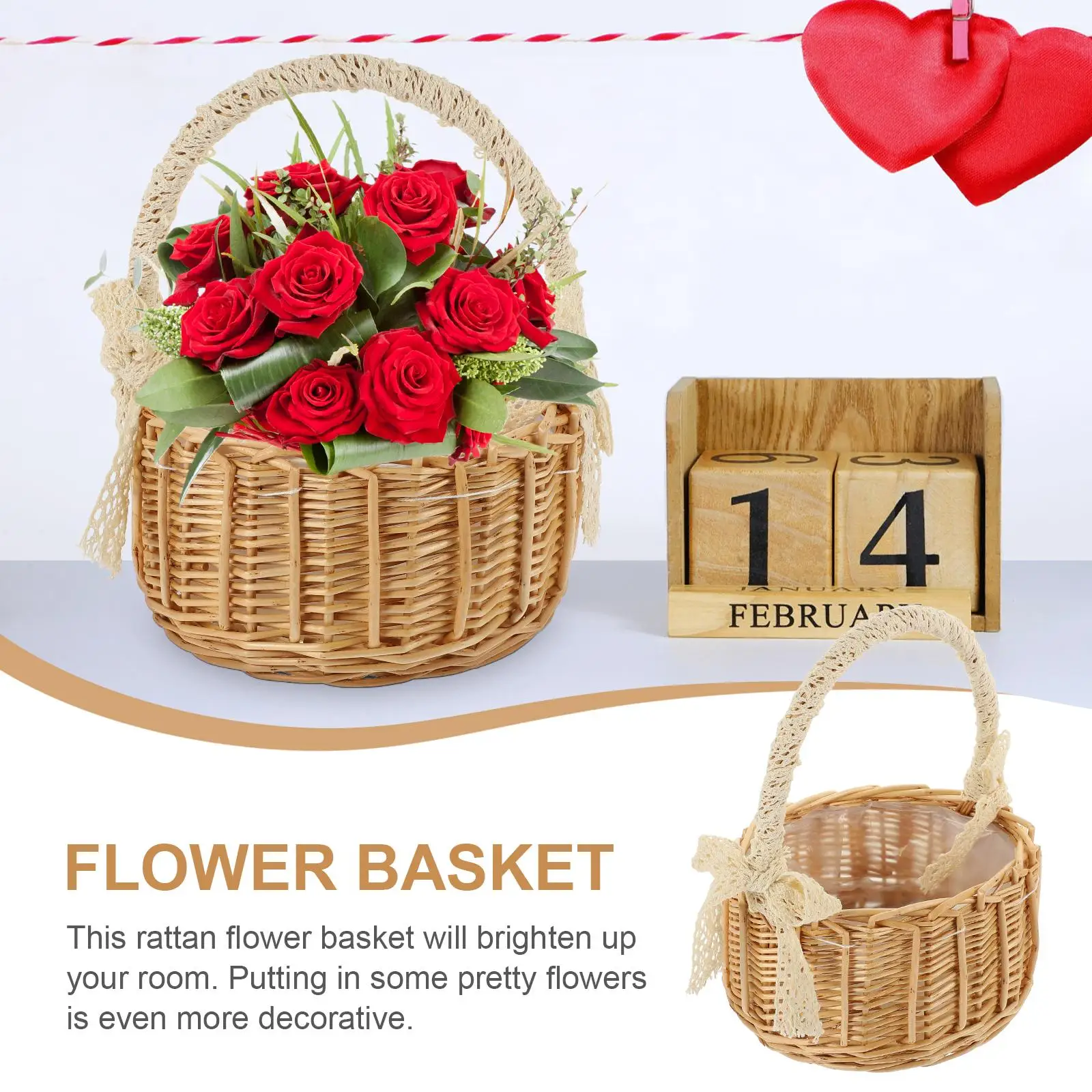 Rattan Flower Woven Storage Basket Material Home Decor Fruit Snack Holder Wooden Gathering Basket Handle
Rattan Flower Woven Storage Basket Material Home Decor Fruit Snack Holder Wooden Gathering Basket Handle
