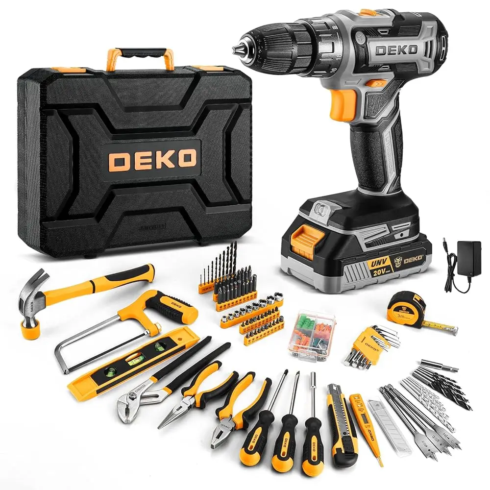 Cordl Drill Tool Kit Set: 20V Power Drill Tool Box With Battery Electric Drill Driver For Men Home Hand Repair Basic Toolbox
Cordl Drill Tool Kit Set: 20V Power Drill Tool Box With Battery Electric Drill Driver For Men Home Hand Repair Basic Toolbox