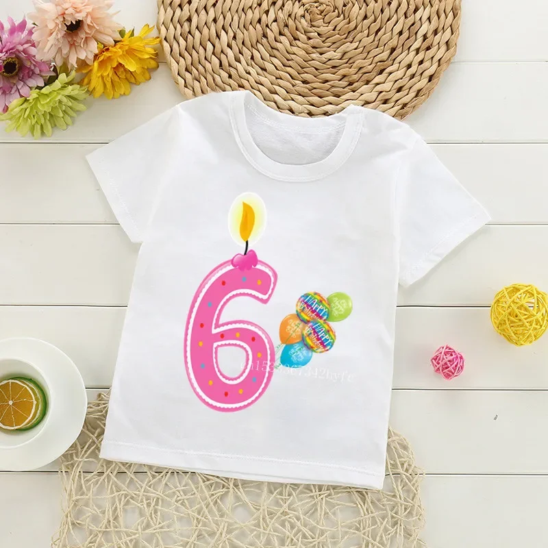 Kids Cartoon 1-9 Candle Birthday Number Print T Shirt Children Birthday Balloon T-shirts Boy&Girl Funny Gift Tshirt Present
Kids Cartoon 1-9 Candle Birthday Number Print T Shirt Children Birthday Balloon T-shirts Boy&Girl Funny Gift Tshirt Present