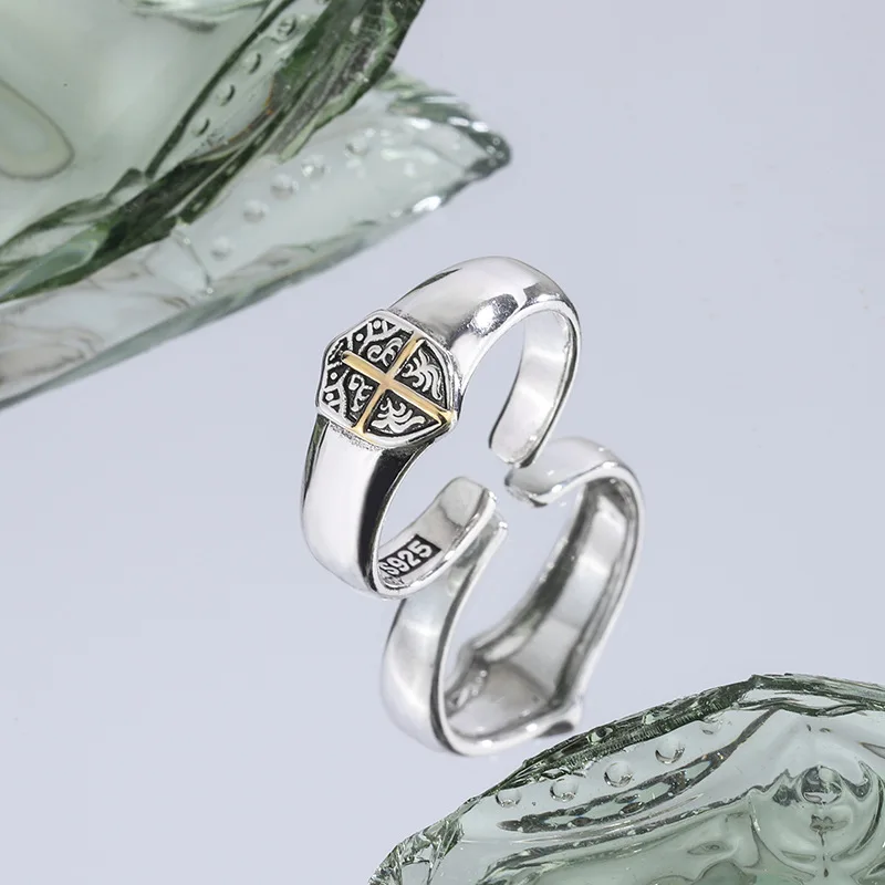 Buyee 925 Sterling Silver Sweet Ring Finger Golden Cross Open Ring for Men Woman Fashion Party Fine Jewelry Circle with Box
Buyee 925 Sterling Silver Sweet Ring Finger Golden Cross Open Ring for Men Woman Fashion Party Fine Jewelry Circle with Box