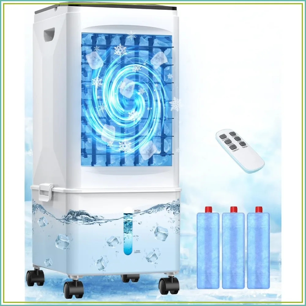 Portable Air Conditioner, 2.5 Gal Evaporative Cooler, 60W Quiet AC Unit w/Remote & Timer, 4-IN-1 Swamp Cooler for Bedroom
Portable Air Conditioner, 2.5 Gal Evaporative Cooler, 60W Quiet AC Unit w/Remote & Timer, 4-IN-1 Swamp Cooler for Bedroom