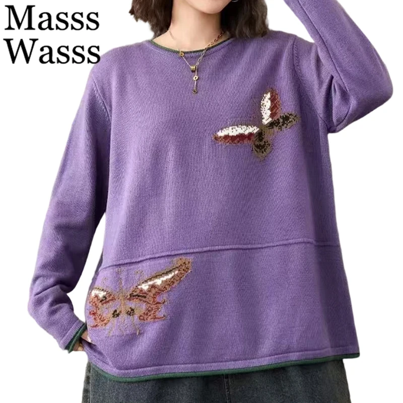 Masss Wasss Fall Knitwear Women Fashion Embroidery Cartoon Sweaters Loose Casual Pullover Ladies Classic Luxury Big Size Jumpers
Masss Wasss Fall Knitwear Women Fashion Embroidery Cartoon Sweaters Loose Casual Pullover Ladies Classic Luxury Big Size Jumpers