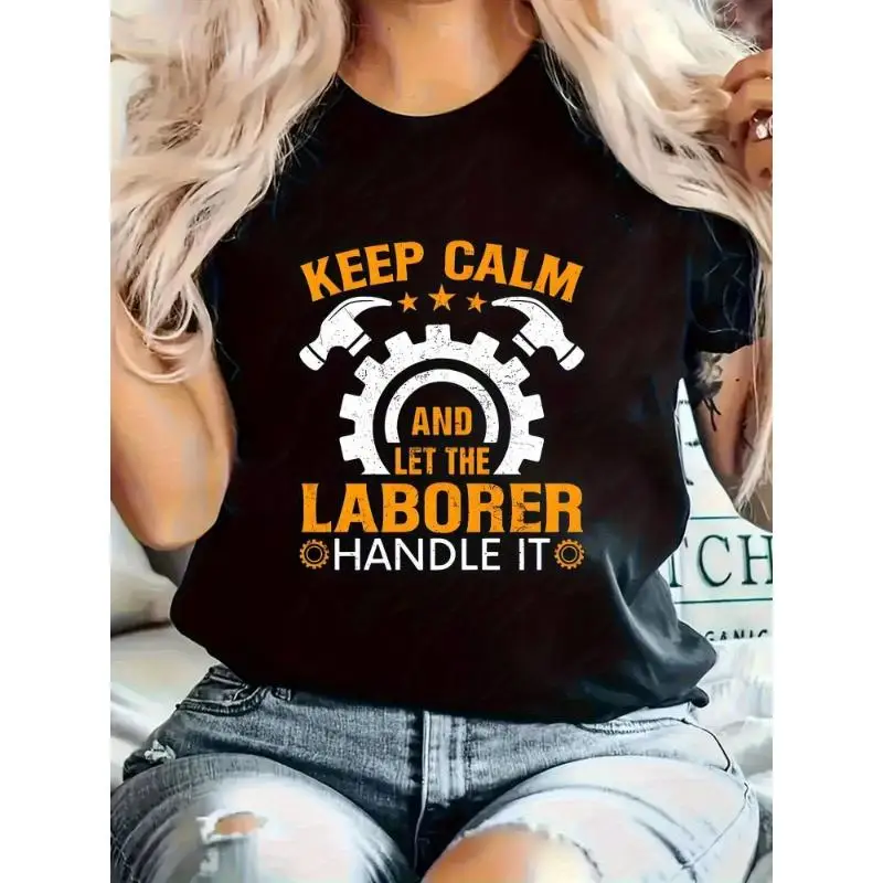 Women's Funny Laborer T-Shirt,"Keep Calm Handle It" Worker Gift Tee, Mechanic Tradesman Appreciation Top, Labor Day Casual Shirt
Women's Funny Laborer T-Shirt,"Keep Calm Handle It" Worker Gift Tee, Mechanic Tradesman Appreciation Top, Labor Day Casual Shirt