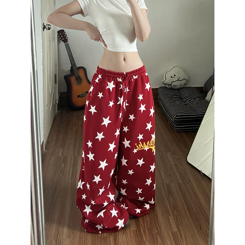 YIBASHU Women Red Print Star Pants Harajuku Baggy Sweatpants 2000s Y2k Vintage Streetwear Japanese 2000s Trousers Summer Clothes
YIBASHU Women Red Print Star Pants Harajuku Baggy Sweatpants 2000s Y2k Vintage Streetwear Japanese 2000s Trousers Summer Clothes