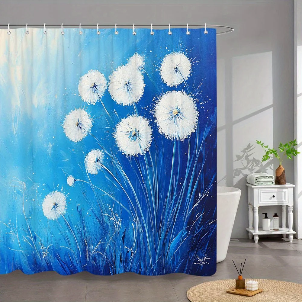 1 шт., занавеска для душа с мечтами одуванчика — реалистичная цифровая картина с белыми тонкими цветами и богатым синим градиентом, 70x70 дюймов,
1 шт., занавеска для душа с мечтами одуванчика — реалистичная цифровая картина с белыми тонкими цветами и богатым синим градиентом, 70x70 дюймов,