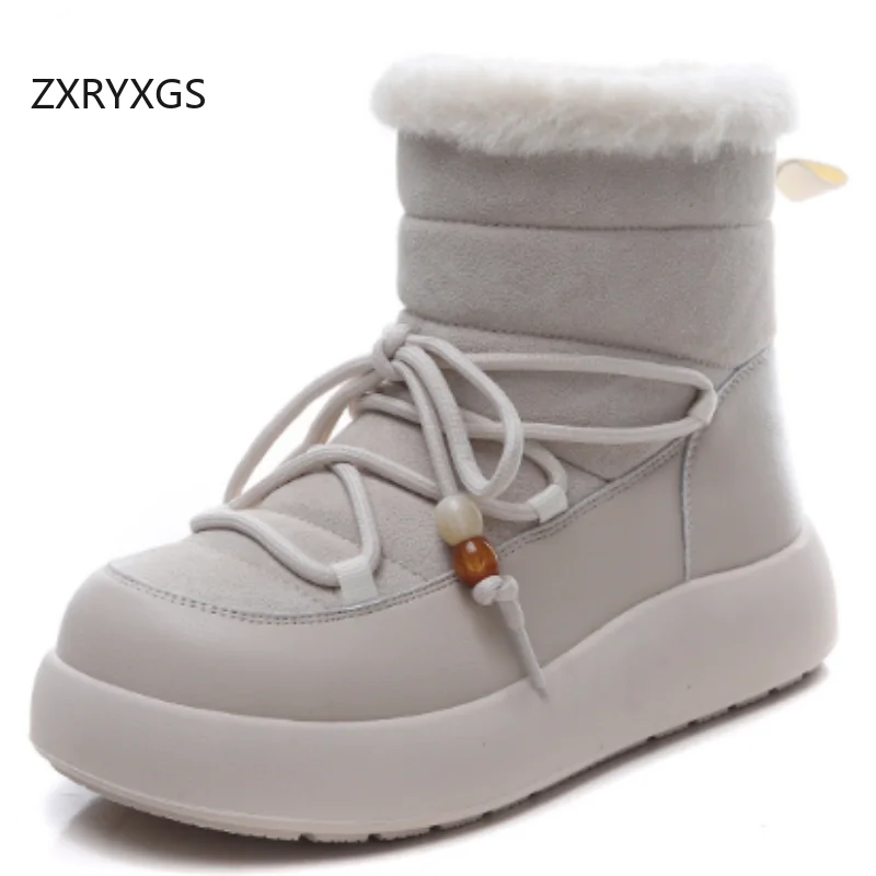ZXRYXGS 2025 Premium Cow Suede with Plush Winter Snow Boots Platform Height Increase Boots Comfortable Warm Women Cotton Boots
ZXRYXGS 2025 Premium Cow Suede with Plush Winter Snow Boots Platform Height Increase Boots Comfortable Warm Women Cotton Boots