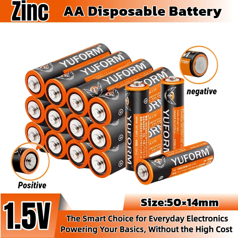 1.5V AA Disposable Carbon Zinc Battery R6 for LED Light, Toy, MP3, Camera Flash, Razor, CD Player, Wireless Mouse Keyboard
1.5V AA Disposable Carbon Zinc Battery R6 for LED Light, Toy, MP3, Camera Flash, Razor, CD Player, Wireless Mouse Keyboard