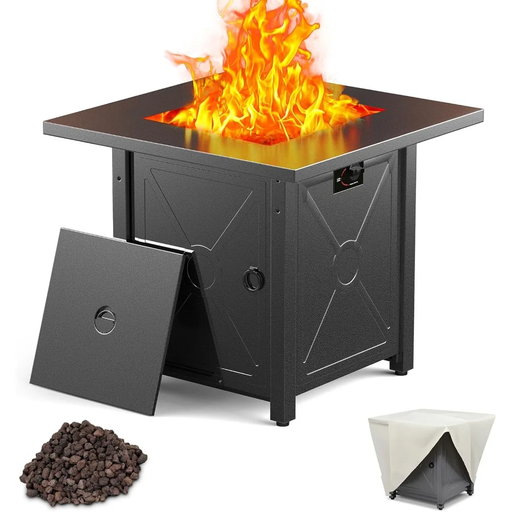 Propane Fire Pit Table, 28 Outdoor Gas Fire Pit Table, 40,000 BTU Auto-Ignition Fire Tables with Lid, Rain Cover
Propane Fire Pit Table, 28 Outdoor Gas Fire Pit Table, 40,000 BTU Auto-Ignition Fire Tables with Lid, Rain Cover