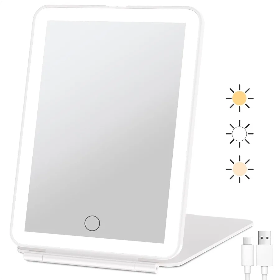 Rechargeable Travel Makeup Mirror with 72 Led Lights Portable Lighted Beauty Mirror 3 Color Lighting Dimmable Touch Screen Tabl
Rechargeable Travel Makeup Mirror with 72 Led Lights Portable Lighted Beauty Mirror 3 Color Lighting Dimmable Touch Screen Tabl
