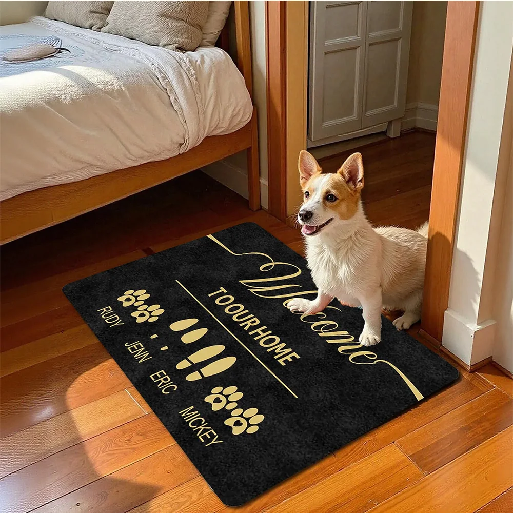 Pet Friendly Winter Warm Custom Carpet Non Slip Personalized Text Pattern Rug Soft Microfiber Mat Ideal Gift for Family Friends