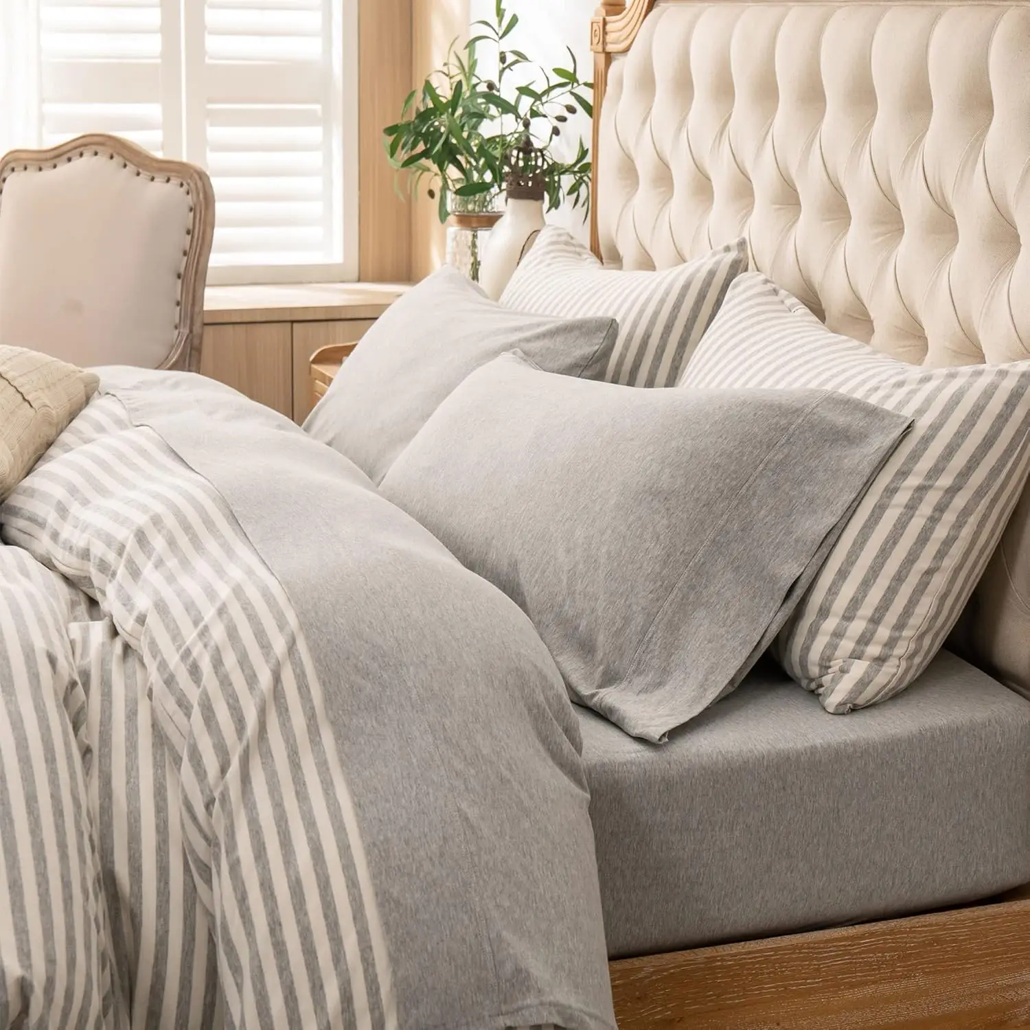Jersey Knit 4Pc Bed Sheet Set 100% T-Shirt Heather Cotton Super Soft Comfy Breathable Fits Mattr Up To 20"" Extra Deep Pocket
Jersey Knit 4Pc Bed Sheet Set 100% T-Shirt Heather Cotton Super Soft Comfy Breathable Fits Mattr Up To 20"" Extra Deep Pocket