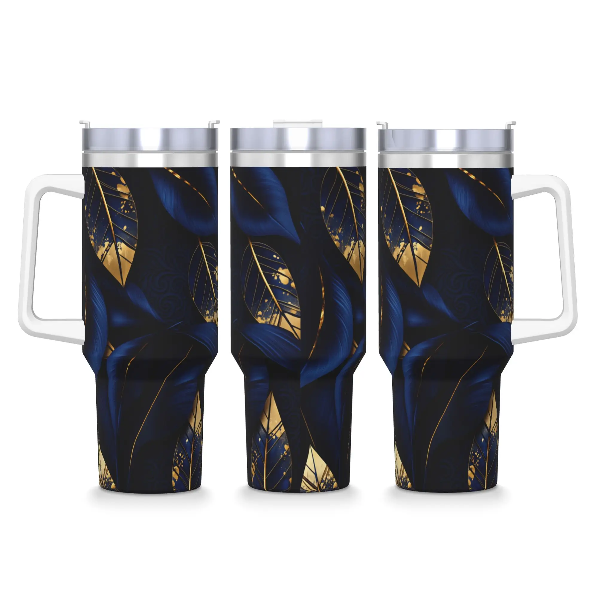 Stainless Steel Tumbler Luxurious Golden blue Leaves Car Mugs With Straws Beach Hot Drinks Capacity Thermal Cups
Stainless Steel Tumbler Luxurious Golden blue Leaves Car Mugs With Straws Beach Hot Drinks Capacity Thermal Cups