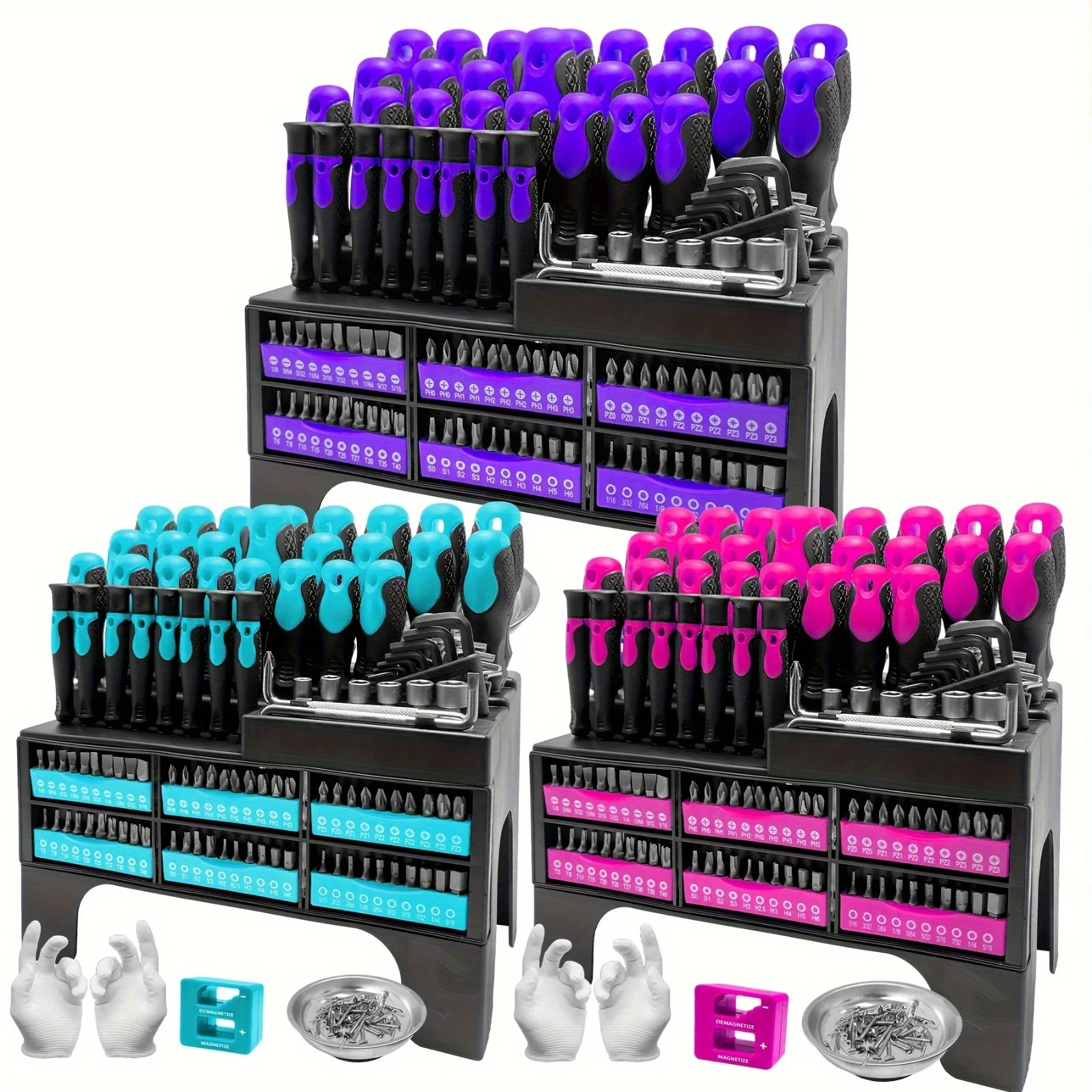 118pcs Magnetic Screwdriver Set, Screwdriver Set with Plastic Racking, Precision, Slotted, Phillips, Hex, Pozidriv, Torx Screwdriver Set And Magnetizer Demagnetizer DIY Tools for Tools Gift
118pcs Magnetic Screwdriver Set, Screwdriver Set with Plastic Racking, Precision, Slotted, Phillips, Hex, Pozidriv, Torx Screwdriver Set And Magnetizer Demagnetizer DIY Tools for Tools Gift