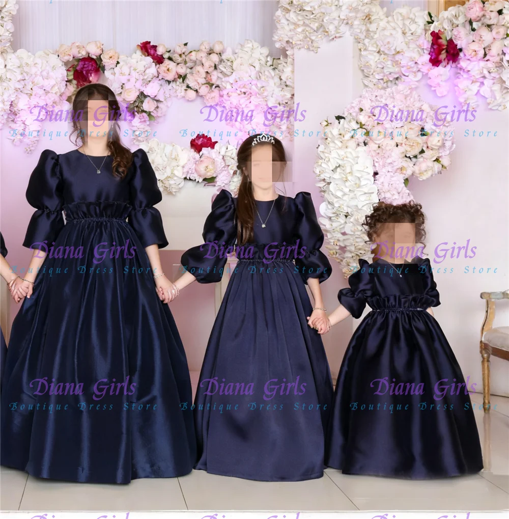 Navy Blue First Communion Flower Girl Dress Elegant Satin High Waist Little Girls Birthday Party Ball Baptism Evening Gowns
Navy Blue First Communion Flower Girl Dress Elegant Satin High Waist Little Girls Birthday Party Ball Baptism Evening Gowns