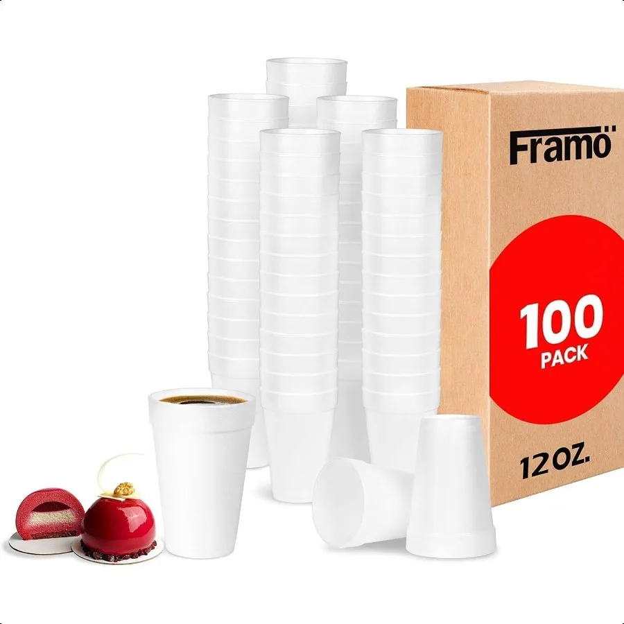 12 Oz Foam Cups 100 Pack Lightweight Insulated Foam Cups for Coffee Cold Drinks Other Hot Beverages Drinking Cups for Parties
12 Oz Foam Cups 100 Pack Lightweight Insulated Foam Cups for Coffee Cold Drinks Other Hot Beverages Drinking Cups for Parties