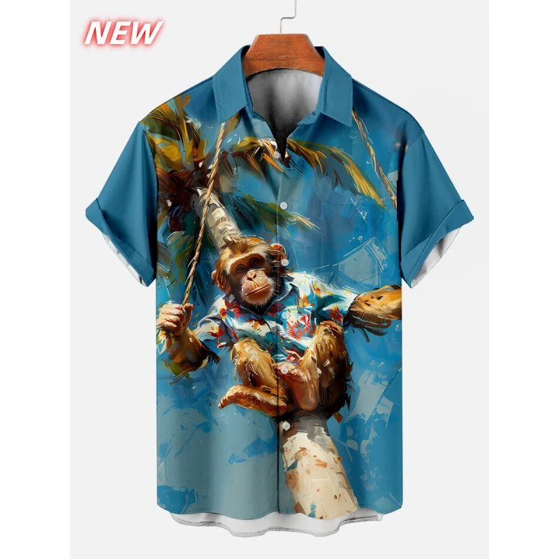 Fox Bear Pattern Hawaiian Shirt Men Monkey 3D Printed Short Sleeve Blouse Casual Vacation Beachwear Button Loose Aloha Shirts
Fox Bear Pattern Hawaiian Shirt Men Monkey 3D Printed Short Sleeve Blouse Casual Vacation Beachwear Button Loose Aloha Shirts