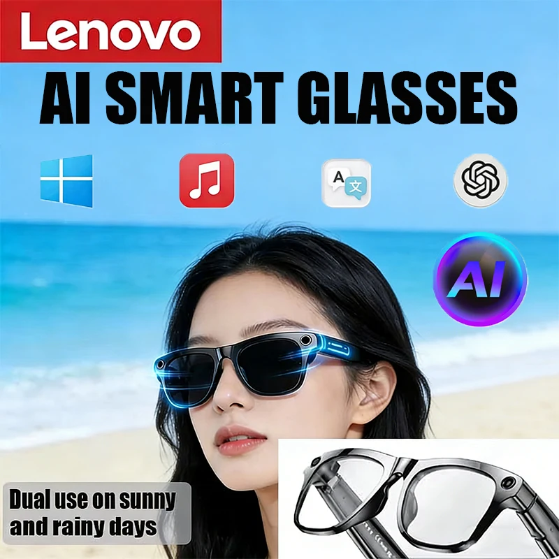 Lenovo AI Smart Bluetooth Glasses 1080 HD Camera Glasses Real-time Translation Voice Calling Music LED Display Outdoor Travel
Lenovo AI Smart Bluetooth Glasses 1080 HD Camera Glasses Real-time Translation Voice Calling Music LED Display Outdoor Travel