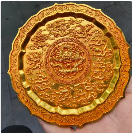 Antique Bronze Collection Gilded Jiulong Opera Pearl Plate Home Living Room Home Decor Ornament Decoration
Antique Bronze Collection Gilded Jiulong Opera Pearl Plate Home Living Room Home Decor Ornament Decoration