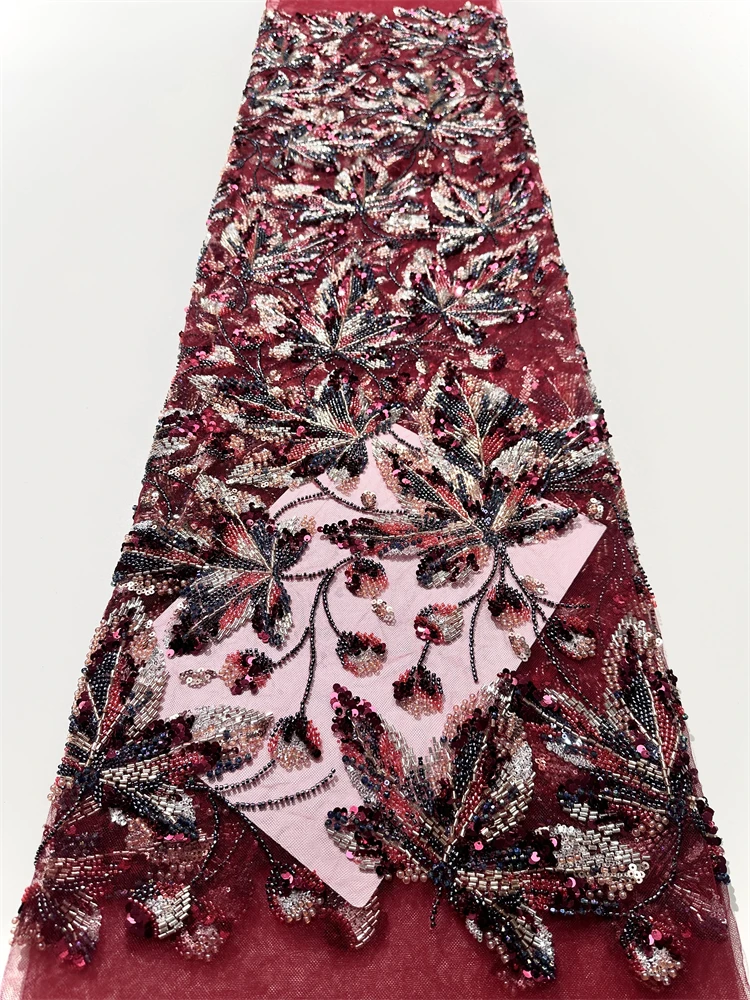 Luxury African Heavy Beads Lace Fabric 2025 High Quality 5 Yards Nigerian Sequins French Tulle Fabric Material For Wedding Party
Luxury African Heavy Beads Lace Fabric 2025 High Quality 5 Yards Nigerian Sequins French Tulle Fabric Material For Wedding Party