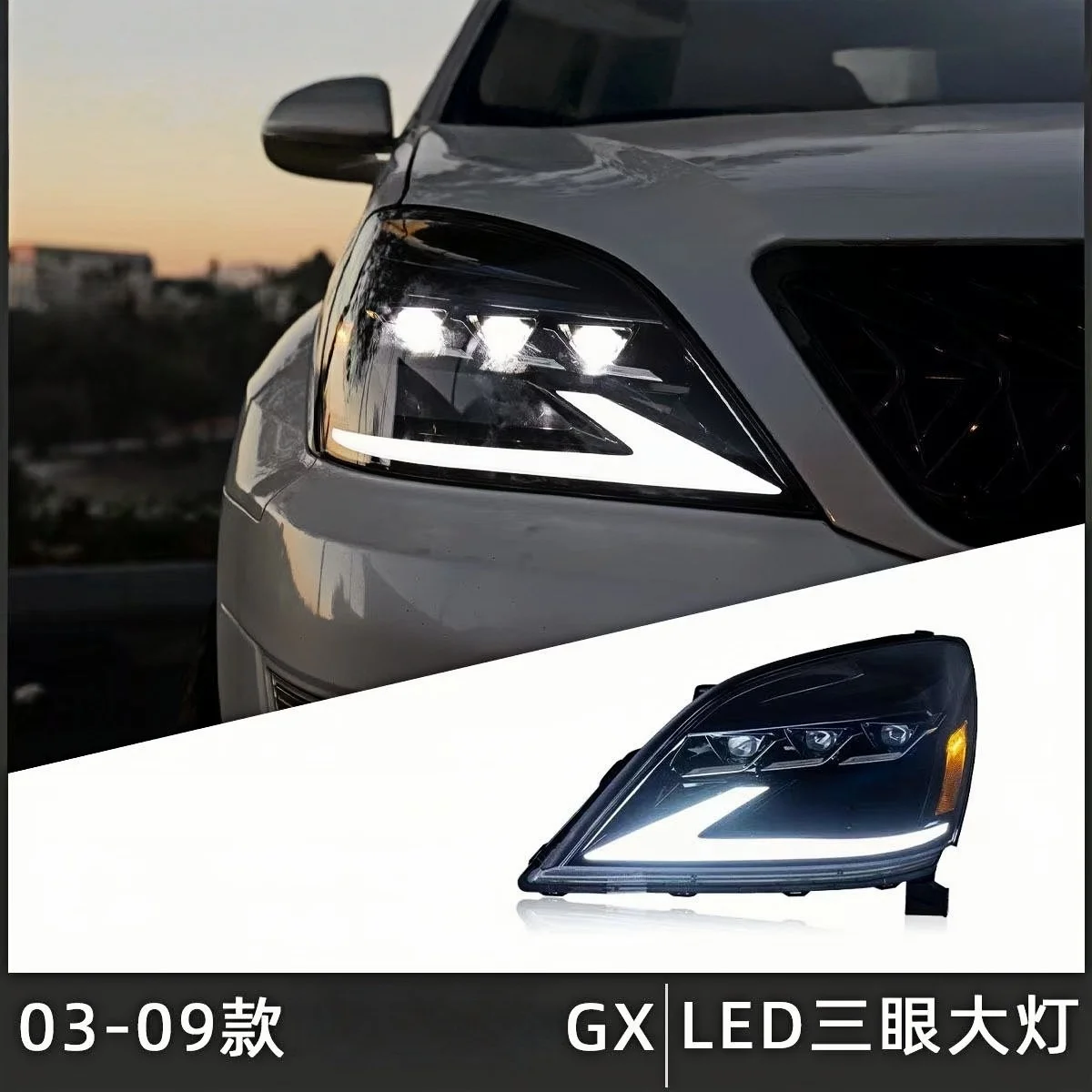 LED headlights for Lexus GX470 2003-09 Start up Animation Sequential Turn Light Passenger
LED headlights for Lexus GX470 2003-09 Start up Animation Sequential Turn Light Passenger