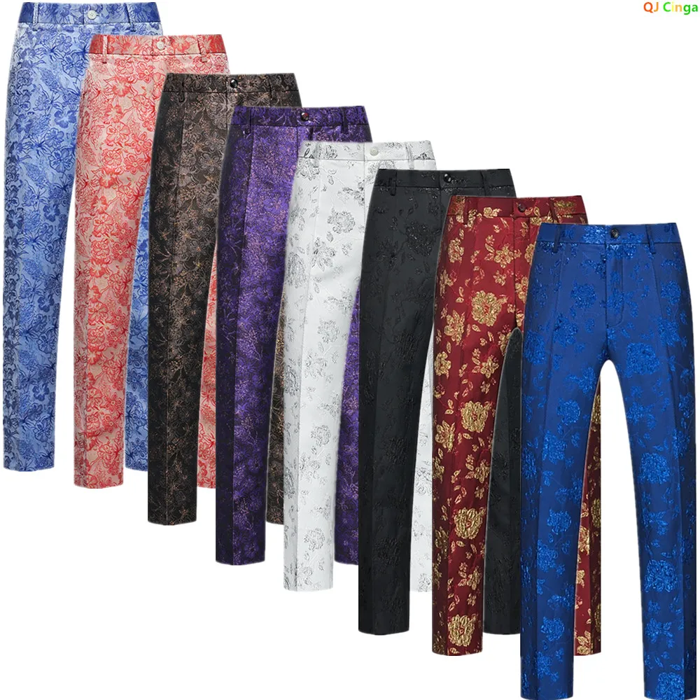Men's Blue Embroidery Suit Pants, Weddings/Parties Trousers, Available in Red, Purple, Black, Yellow, White, Pantalones Hombre.
Men's Blue Embroidery Suit Pants, Weddings/Parties Trousers, Available in Red, Purple, Black, Yellow, White, Pantalones Hombre.