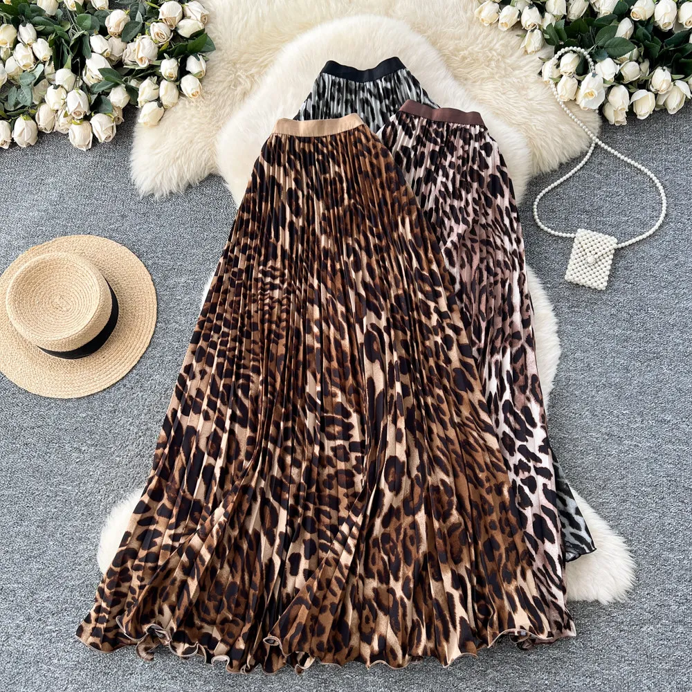 Women's Leopard Print High Waist Pleated A Line Maxi Skirt Flowy Elastic Waist Casual Elegant Party Workwear Long Skirt
Women's Leopard Print High Waist Pleated A Line Maxi Skirt Flowy Elastic Waist Casual Elegant Party Workwear Long Skirt
