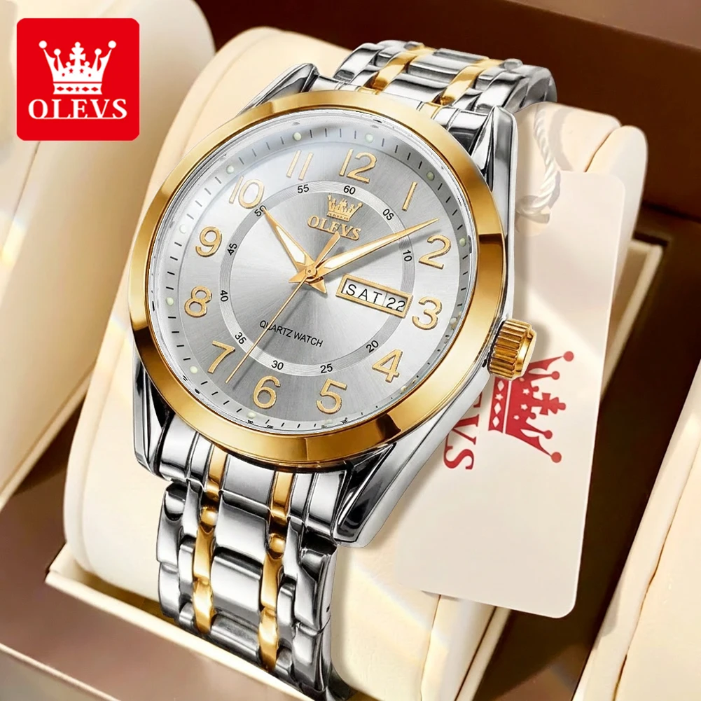 OLEVS 3666 Quartz Watch for Men Business Luminous Dual Calendar Waterproof Stainless Steel Men's Dress Wristwatch
OLEVS 3666 Quartz Watch for Men Business Luminous Dual Calendar Waterproof Stainless Steel Men's Dress Wristwatch
