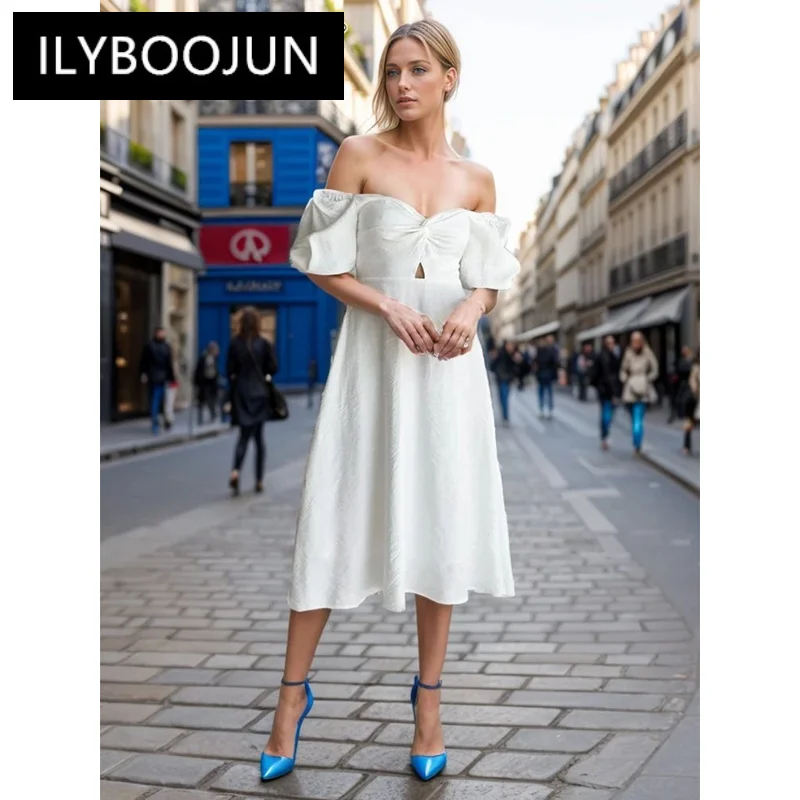ILYBOOJUN однотонные ажурные минималистичные платья для женщин вырез лодочкой с открытыми плечами рукав туника элегантное платье женская одежда
ILYBOOJUN однотонные ажурные минималистичные платья для женщин вырез лодочкой с открытыми плечами рукав туника элегантное платье женская одежда